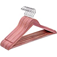 Amber Home 8 Unidades 44-5cm Perchas de Madera de Cedro Natural- Cedro Percha para Camisetas Camisas Trajes Abrigos…